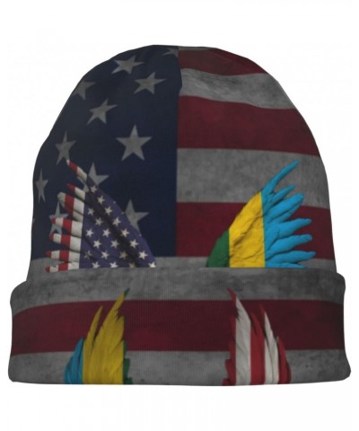 Wings Rwanda and USA American Chic Knit Beanies: Cozy Skull Caps for Winter Warmth at Home & Outdoors!60 Black $12.58 Skullie...