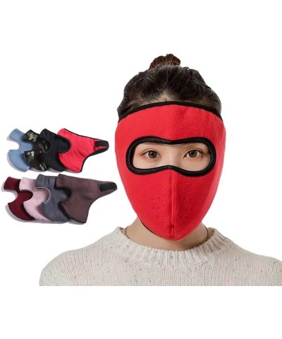 Winter Fleece Mask Warm Mask,Full Cover Face Mask Outdoor Windproof Mask Breathable Thickened Dustproof Reusable Mask Red $9....