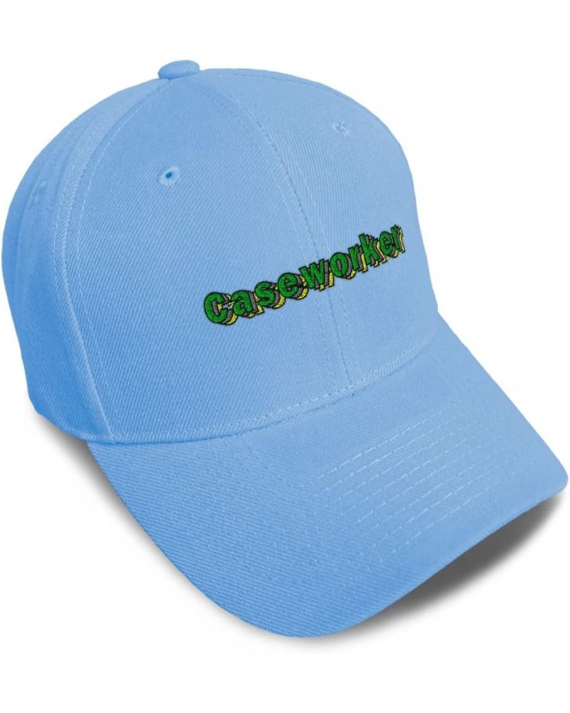 Custom Baseball Cap Caseworker History Acrylic Reports Dad Hats for Men and Women Light Blue Design Only $15.11 Baseball Caps