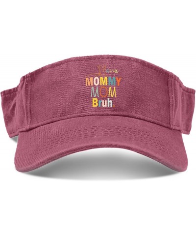 Mommy mom Bruh Hat Sun Visor Hats for Men Golf Cap Lightweight Sun Visor Hat Deep Rose $10.24 Sun Hats