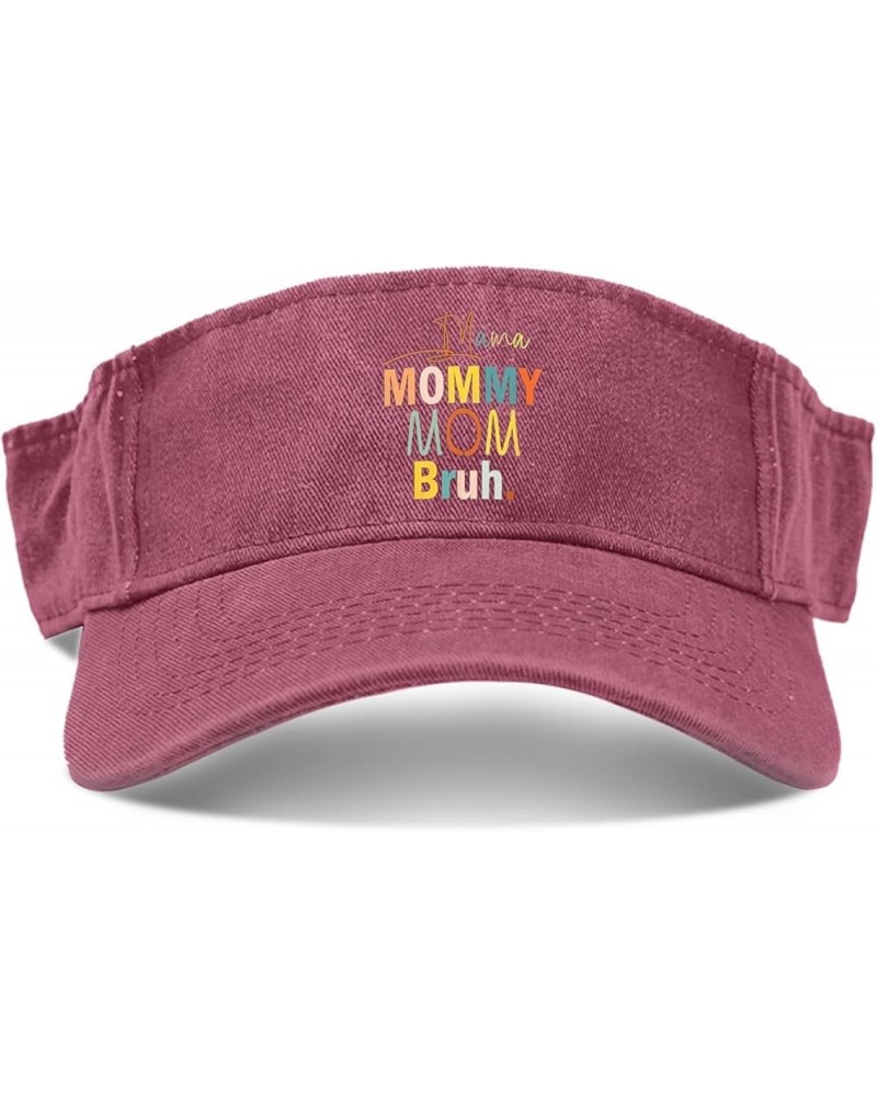 Mommy mom Bruh Hat Sun Visor Hats for Men Golf Cap Lightweight Sun Visor Hat Deep Rose $10.24 Sun Hats