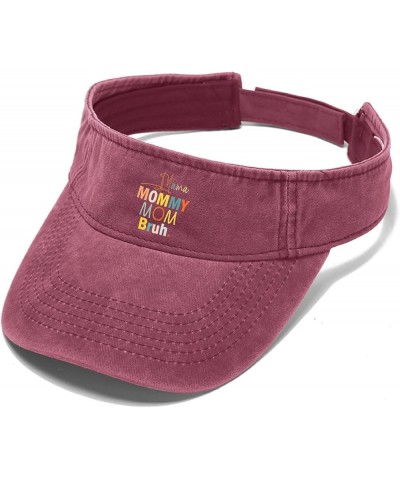 Mommy mom Bruh Hat Sun Visor Hats for Men Golf Cap Lightweight Sun Visor Hat Deep Rose $10.24 Sun Hats