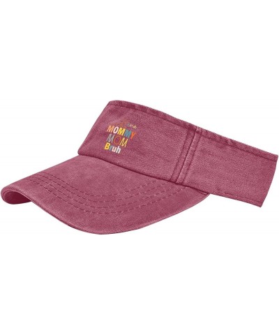 Mommy mom Bruh Hat Sun Visor Hats for Men Golf Cap Lightweight Sun Visor Hat Deep Rose $10.24 Sun Hats