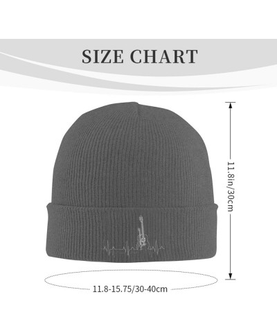 Acoustic Guitar Winter Knitted Hat Soft Warm Beanie Hat Black Deep Heather $10.99 Skullies & Beanies