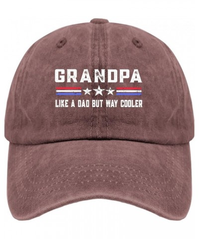 Father's'Day Gifts'Grandpa Like a dad but Way Cooler'Grandpa Gifts Hats for Mens Funny Baseball Caps Fashion Washed Ball Wine...