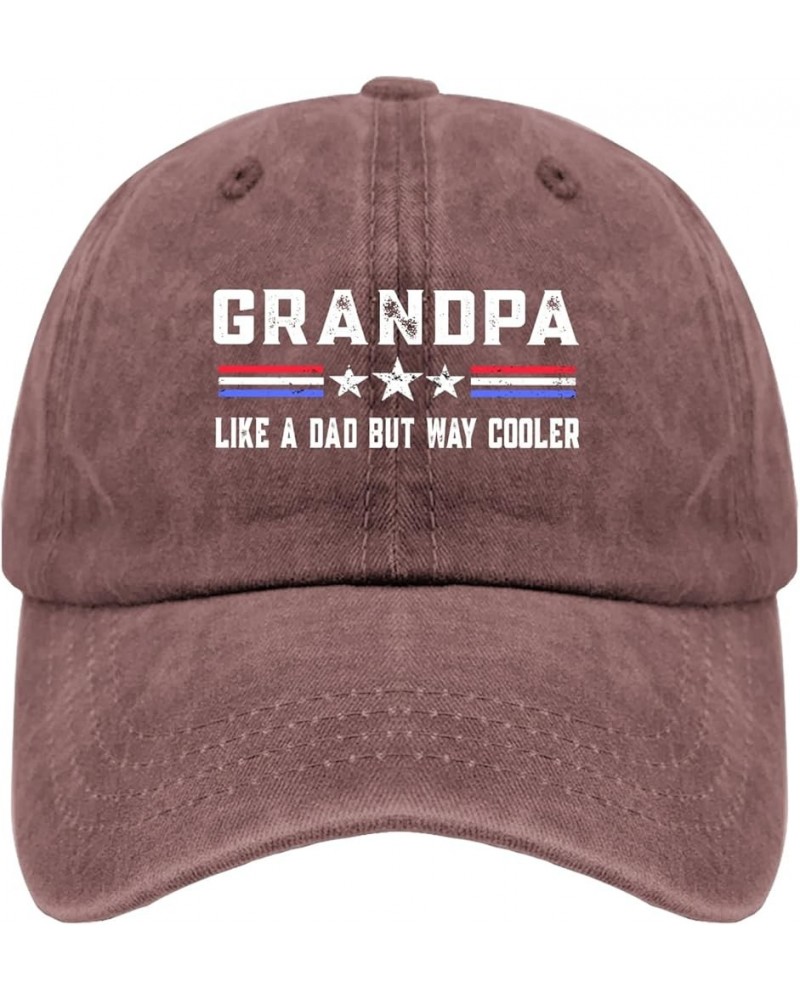 Father's'Day Gifts'Grandpa Like a dad but Way Cooler'Grandpa Gifts Hats for Mens Funny Baseball Caps Fashion Washed Ball Wine...