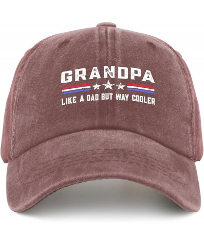 Father's'Day Gifts'Grandpa Like a dad but Way Cooler'Grandpa Gifts Hats for Mens Funny Baseball Caps Fashion Washed Ball Wine...