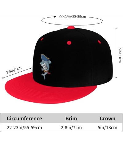 Angry Sharks Snapback Hat for Men Women Baseball Cap Trucker Flat Bill Hats Dad Caps Red $11.88 Baseball Caps