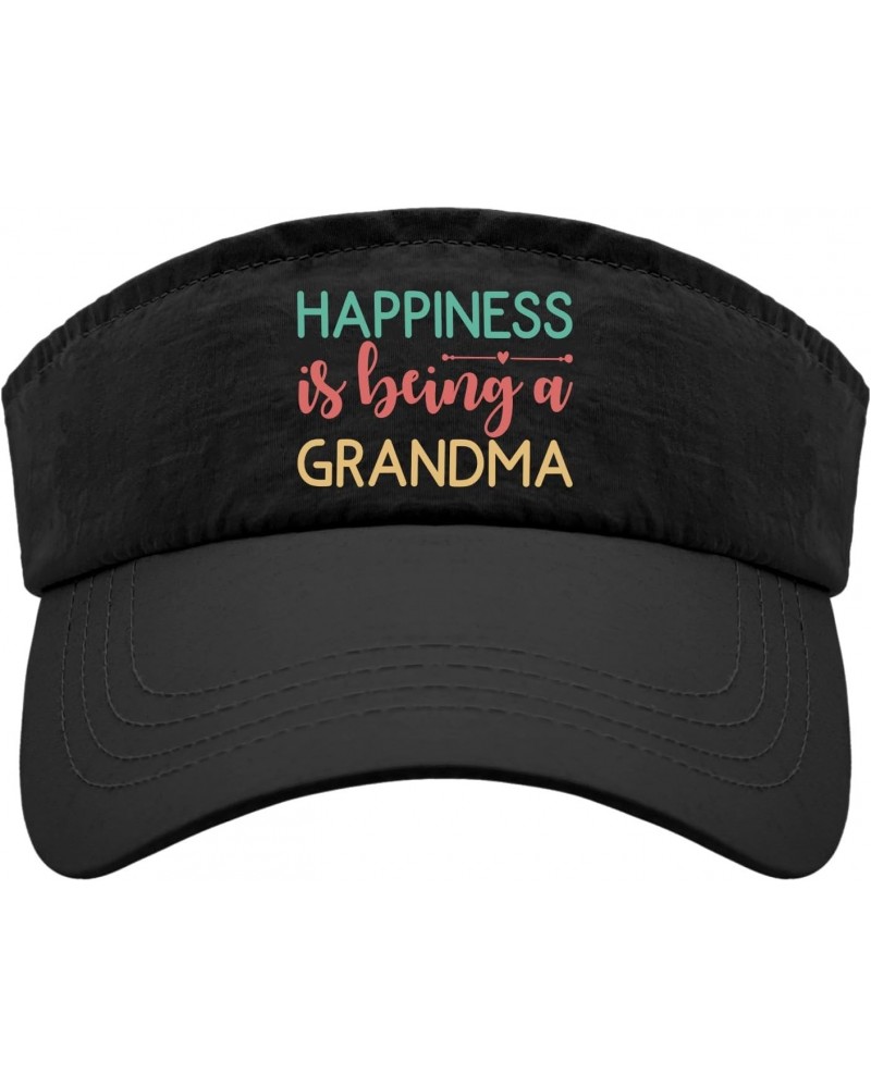 Happiness is Being A Grandma Caps Visor Hats for Teens Golf Hat Packable Beach Cap $10.99 Visors