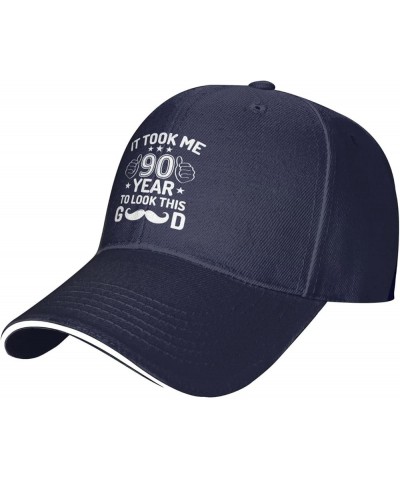 90th Birthday Gift It Took Me 90 Years to Look This Good Hat for Men Dad Hats Trendy Cap Navy Blue $8.83 Baseball Caps