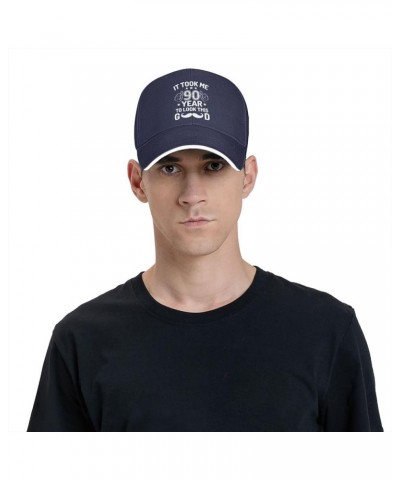 90th Birthday Gift It Took Me 90 Years to Look This Good Hat for Men Dad Hats Trendy Cap Navy Blue $8.83 Baseball Caps