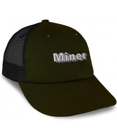 Custom Trucker Hat Baseball Cap Miner Prospector Cotton Geology Dad Hats for Men & Women Loden Black Design Only $17.69 Baseb...