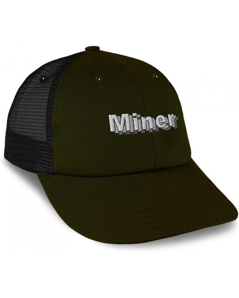 Custom Trucker Hat Baseball Cap Miner Prospector Cotton Geology Dad Hats for Men & Women Loden Black Design Only $17.69 Baseb...