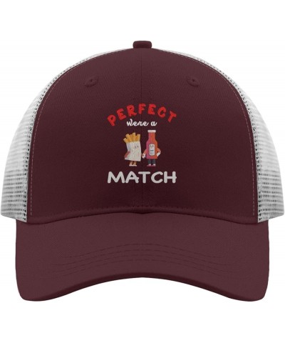 We're a Perfect matchs Trucker hat Vintage hat Apricot Golf Hats Men Gifts for Grandma Baseball Hats Chestnut Red $9.54 Baseb...