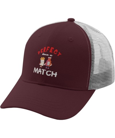 We're a Perfect matchs Trucker hat Vintage hat Apricot Golf Hats Men Gifts for Grandma Baseball Hats Chestnut Red $9.54 Baseb...