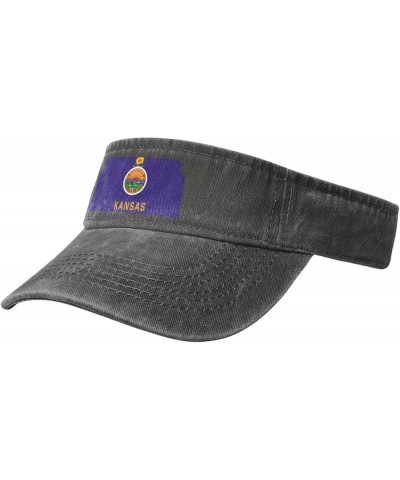 Kansas Terrain Map Sun Visor Hats for Women Men Adjustable Sports Sun Hats Cotton Golf Cap Deep Heather $12.63 Visors