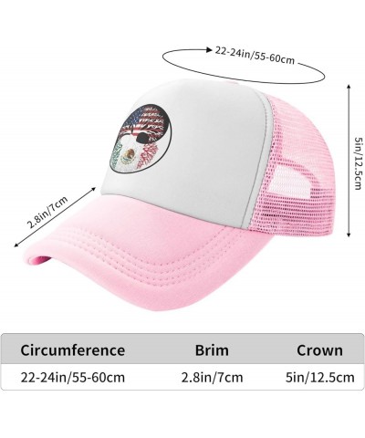 Yin Yang Tree American Mexico Flag Men Women Mesh Baseball Cap Pink $21.83 Baseball Caps