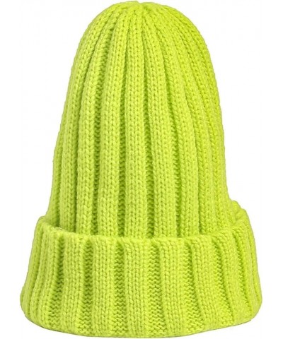 Men Women Solid Colour Peaked Cap Soft Warm Stocking Caps Stretchy Striped Cuffed Winter Hat G $5.61 Skullies & Beanies