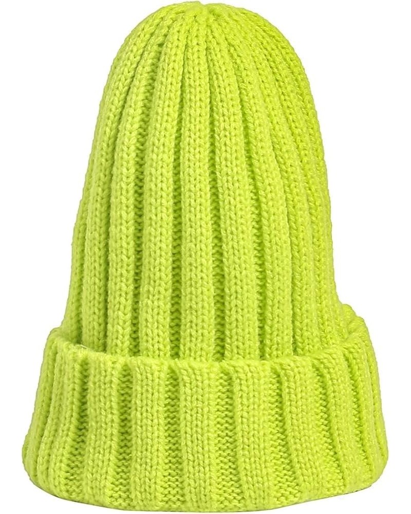 Men Women Solid Colour Peaked Cap Soft Warm Stocking Caps Stretchy Striped Cuffed Winter Hat G $5.61 Skullies & Beanies