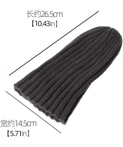 Men Women Solid Colour Peaked Cap Soft Warm Stocking Caps Stretchy Striped Cuffed Winter Hat G $5.61 Skullies & Beanies