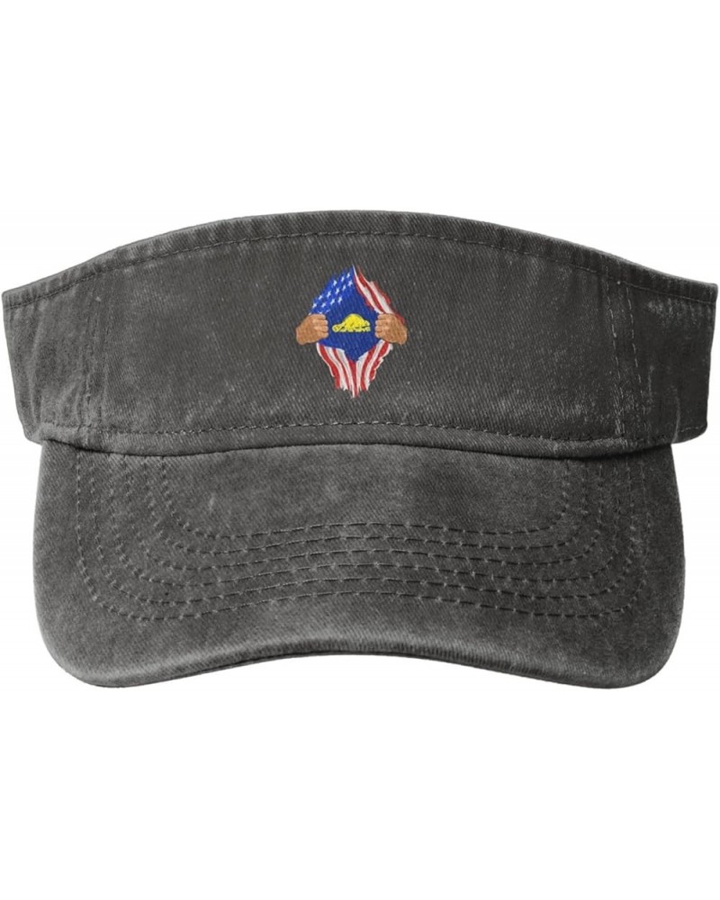 Hand Tear Flag of Oregon Reverse Sun Hat Sun Visor Hats for Women Men Baseball Cap Golf Hats Deep Heather $13.73 Sun Hats