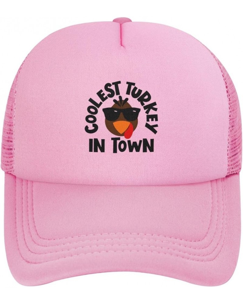 Coolest Turkey in Town Cap Fashion Trucker Baseball Hat Unisex Pink $8.48 Baseball Caps