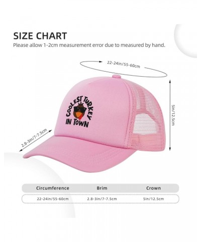 Coolest Turkey in Town Cap Fashion Trucker Baseball Hat Unisex Pink $8.48 Baseball Caps