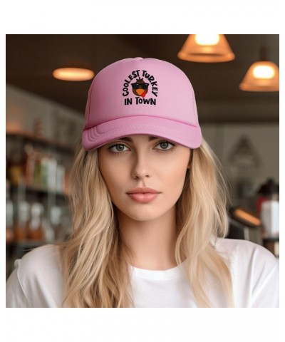 Coolest Turkey in Town Cap Fashion Trucker Baseball Hat Unisex Pink $8.48 Baseball Caps