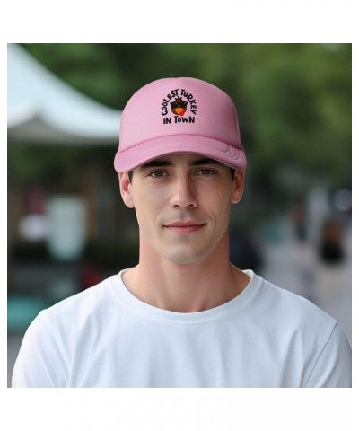 Coolest Turkey in Town Cap Fashion Trucker Baseball Hat Unisex Pink $8.48 Baseball Caps