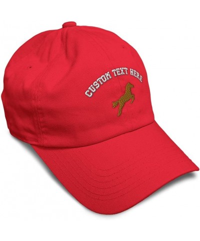 Custom Soft Baseball Cap Horse Style B Embroidery Horses Twill Cotton Embroidered Dad Hats for Men & Women Red Personalized T...