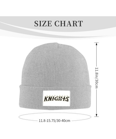 Charlotte Knights Logo Ribbed Knit Cap Beanie Hats for Men Women, Warm Cozy Knitted Cuffed Cap Gray $7.97 Skullies & Beanies