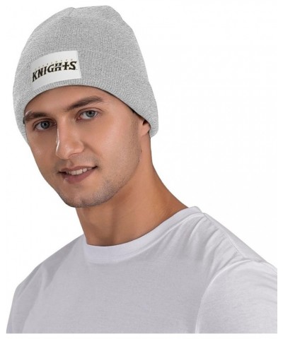 Charlotte Knights Logo Ribbed Knit Cap Beanie Hats for Men Women, Warm Cozy Knitted Cuffed Cap Gray $7.97 Skullies & Beanies