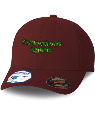 Flexfit Hats for Men & Women Collections Agent Polyester Dad Hat Baseball Cap Burgundy Design Only $19.79 Baseball Caps