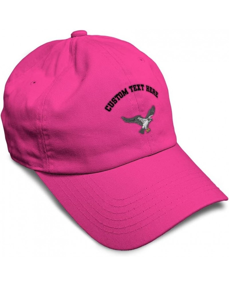 Custom Soft Baseball Cap Osprey Embroidery Birds Bird Embroidery Twill Cotton Dad Hats for Men & Women Hot Pink Personalized ...