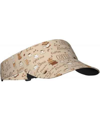 Colored Mushrooms Leaves Ladies Visor Hat Golf Visor Sport Sun Visor Hats for Women and Men Coffee Time $10.49 Visors