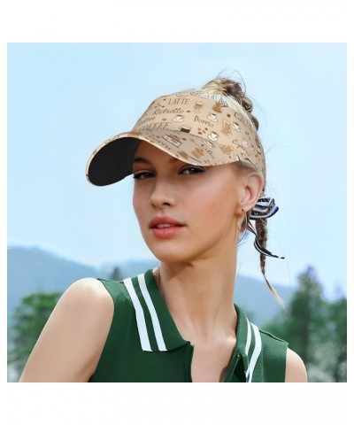 Colored Mushrooms Leaves Ladies Visor Hat Golf Visor Sport Sun Visor Hats for Women and Men Coffee Time $10.49 Visors