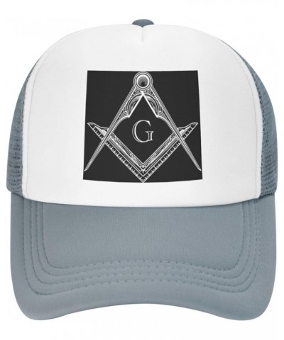 Square Compass G Lodge Masonic Trucker Hat Men Mesh Baseball Cap Baseball Hats Women Sun Hat Dad Cap Black Gray $10.81 Baseba...