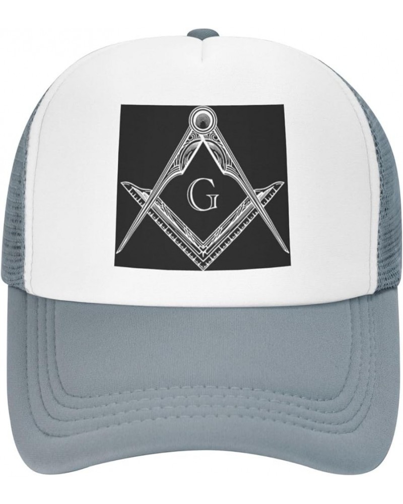 Square Compass G Lodge Masonic Trucker Hat Men Mesh Baseball Cap Baseball Hats Women Sun Hat Dad Cap Black Gray $10.81 Baseba...