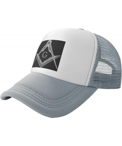 Square Compass G Lodge Masonic Trucker Hat Men Mesh Baseball Cap Baseball Hats Women Sun Hat Dad Cap Black Gray $10.81 Baseba...