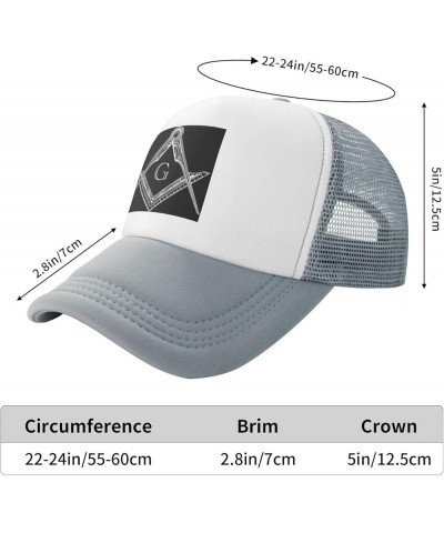 Square Compass G Lodge Masonic Trucker Hat Men Mesh Baseball Cap Baseball Hats Women Sun Hat Dad Cap Black Gray $10.81 Baseba...