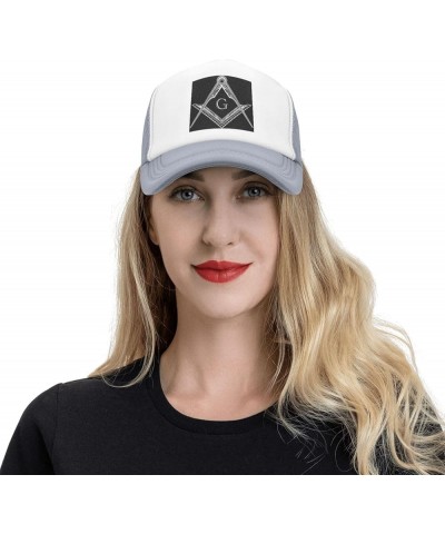 Square Compass G Lodge Masonic Trucker Hat Men Mesh Baseball Cap Baseball Hats Women Sun Hat Dad Cap Black Gray $10.81 Baseba...