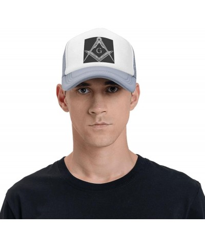 Square Compass G Lodge Masonic Trucker Hat Men Mesh Baseball Cap Baseball Hats Women Sun Hat Dad Cap Black Gray $10.81 Baseba...