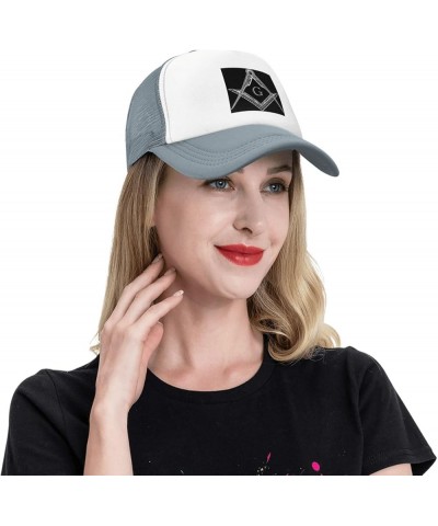 Square Compass G Lodge Masonic Trucker Hat Men Mesh Baseball Cap Baseball Hats Women Sun Hat Dad Cap Black Gray $10.81 Baseba...