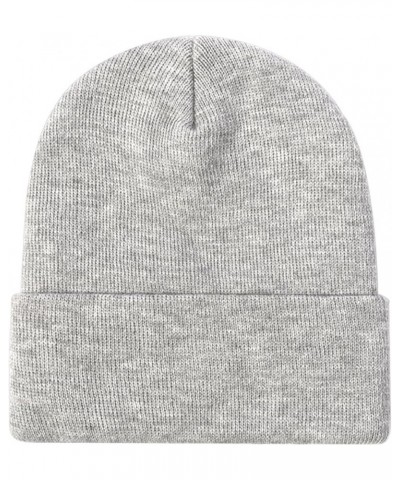 1 & 2 Packs Beanie for Men Women Warm Winter Hats Acrylic Knit Cuffed Beanie Cap Unisex Light Gray 1 $8.25 Skullies & Beanies