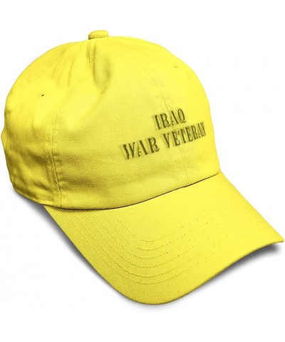 Soft Baseball Cap Iraq War Veteran Embroidery Veteran Respect Cotton Embroidered Dad Hats for Men & Women Yellow Design Only ...