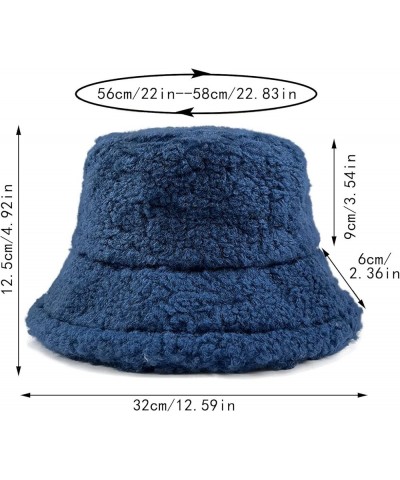 Women's Bucket Hat Warmer Plush Fisherman Cap Hiking Safari Cap Fleece Lined Hat White-a $9.68 Bucket Hats