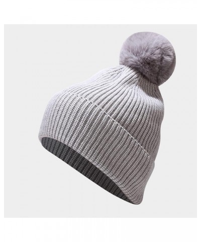 Baseball Cap with Hair for Women Cycling Hat Knit Adult Scarf Skiing Winter Knitted Men Windproof Hat Sets Grey $22.50 Skulli...