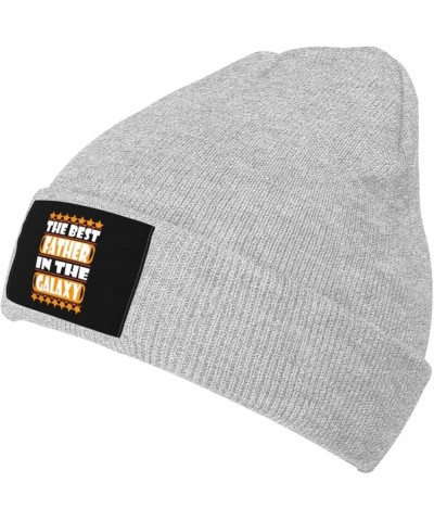 The Best Father in The Galaxy Beanie Hat for Men Women Soft Cozy Skull Cap Winter Warm Knit Hats Gray $12.97 Skullies & Beanies