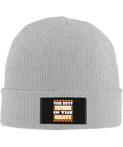 The Best Father in The Galaxy Beanie Hat for Men Women Soft Cozy Skull Cap Winter Warm Knit Hats Gray $12.97 Skullies & Beanies