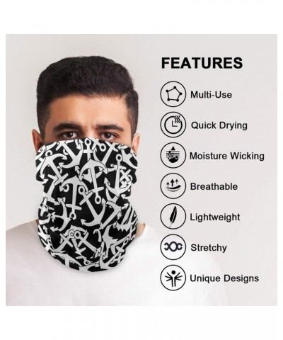 Anchor Modern Print Neck Gaiter Face Mask Bandana Balaclava Cooling Breathable Face Cover UV Protection Magic Scarf Headband ...